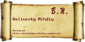 Belinszky Mihály névjegykártya