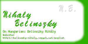 mihaly belinszky business card